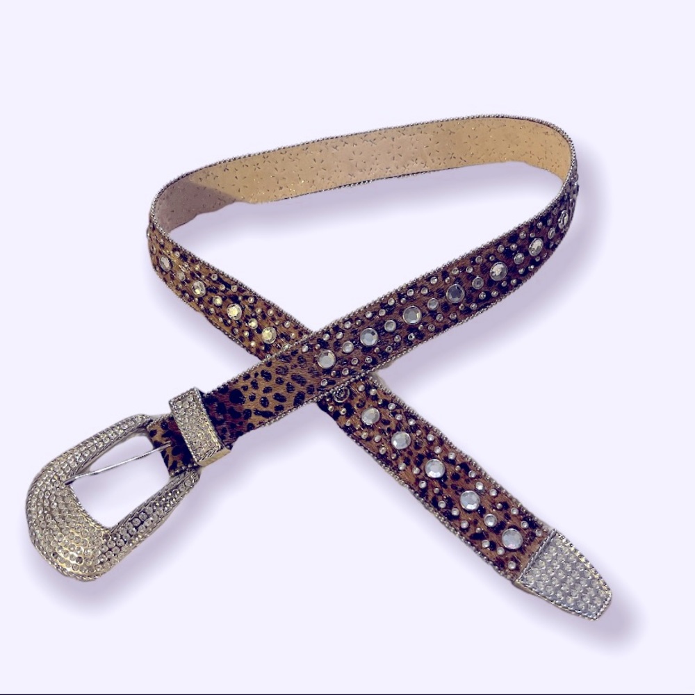 Christine Alexander mohair rhinestone belt. Size XL